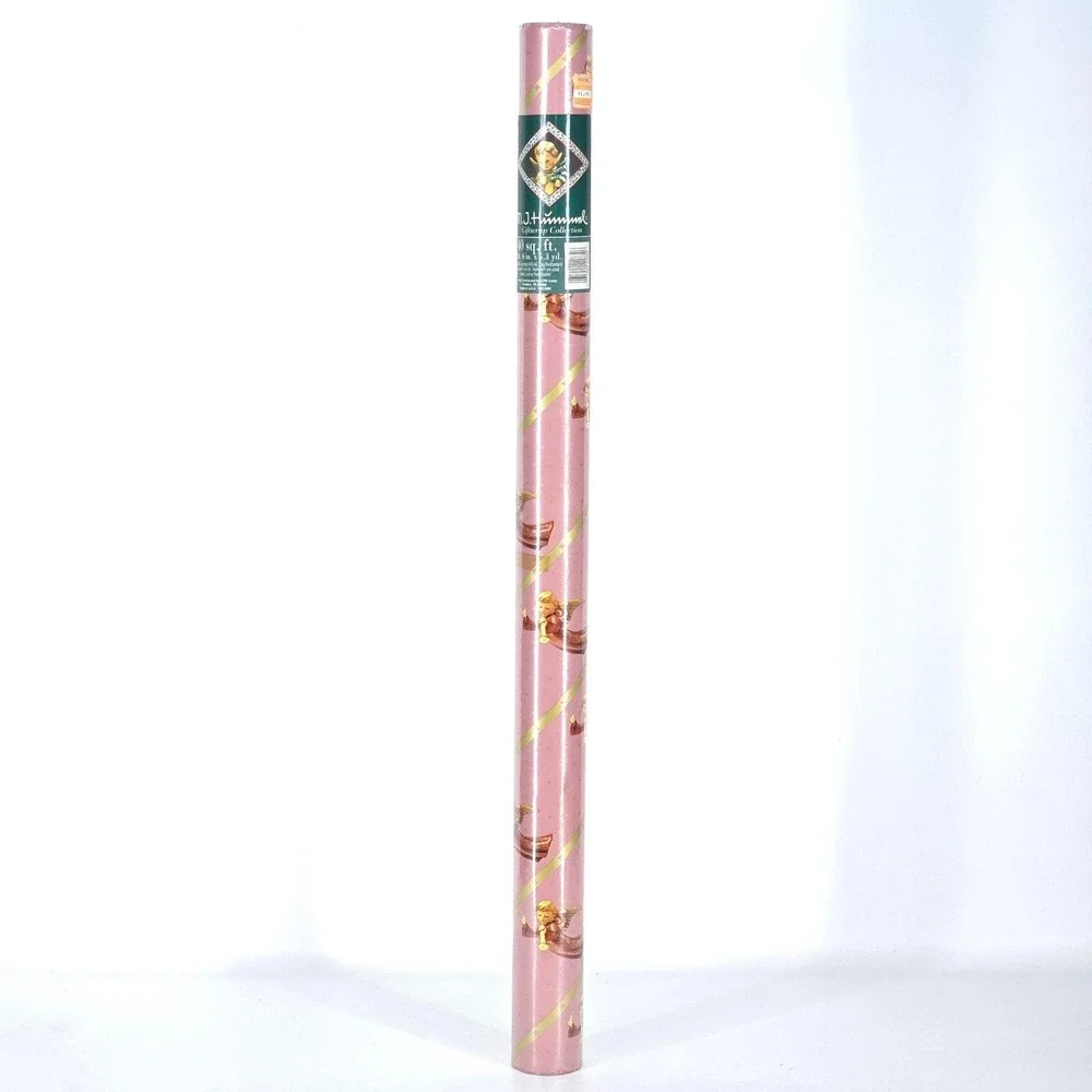 M. J.‎ Hummel Christmas Wrapping Paper 40 sq ft Vintage 1993 Pink Angels Sealed
